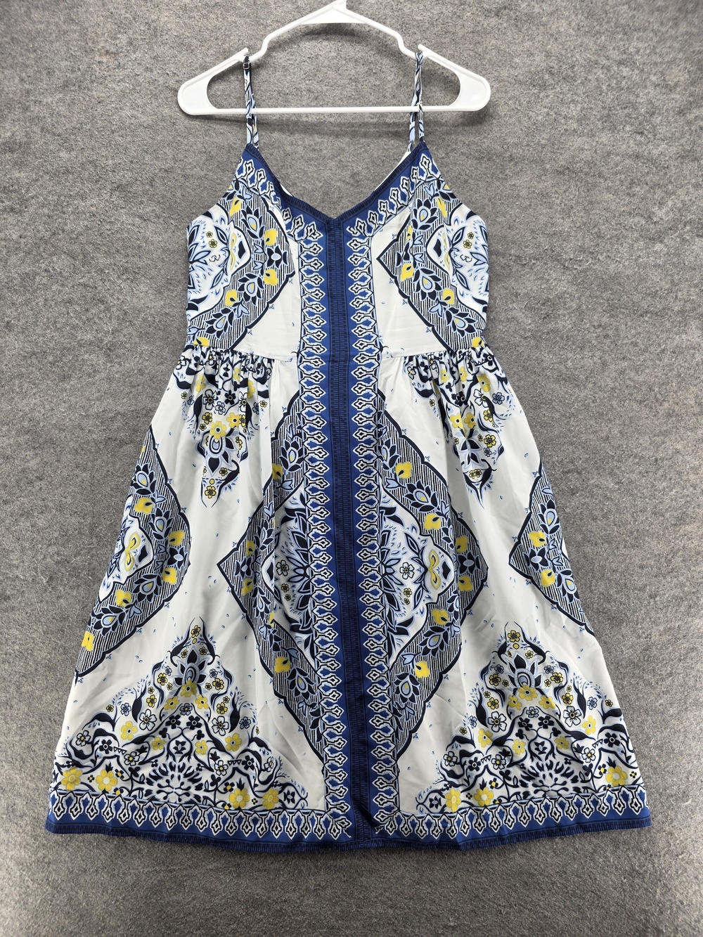 Banana Republic Dress Womens 10 Blue Floral Sundress Fit & Flare Knee Length